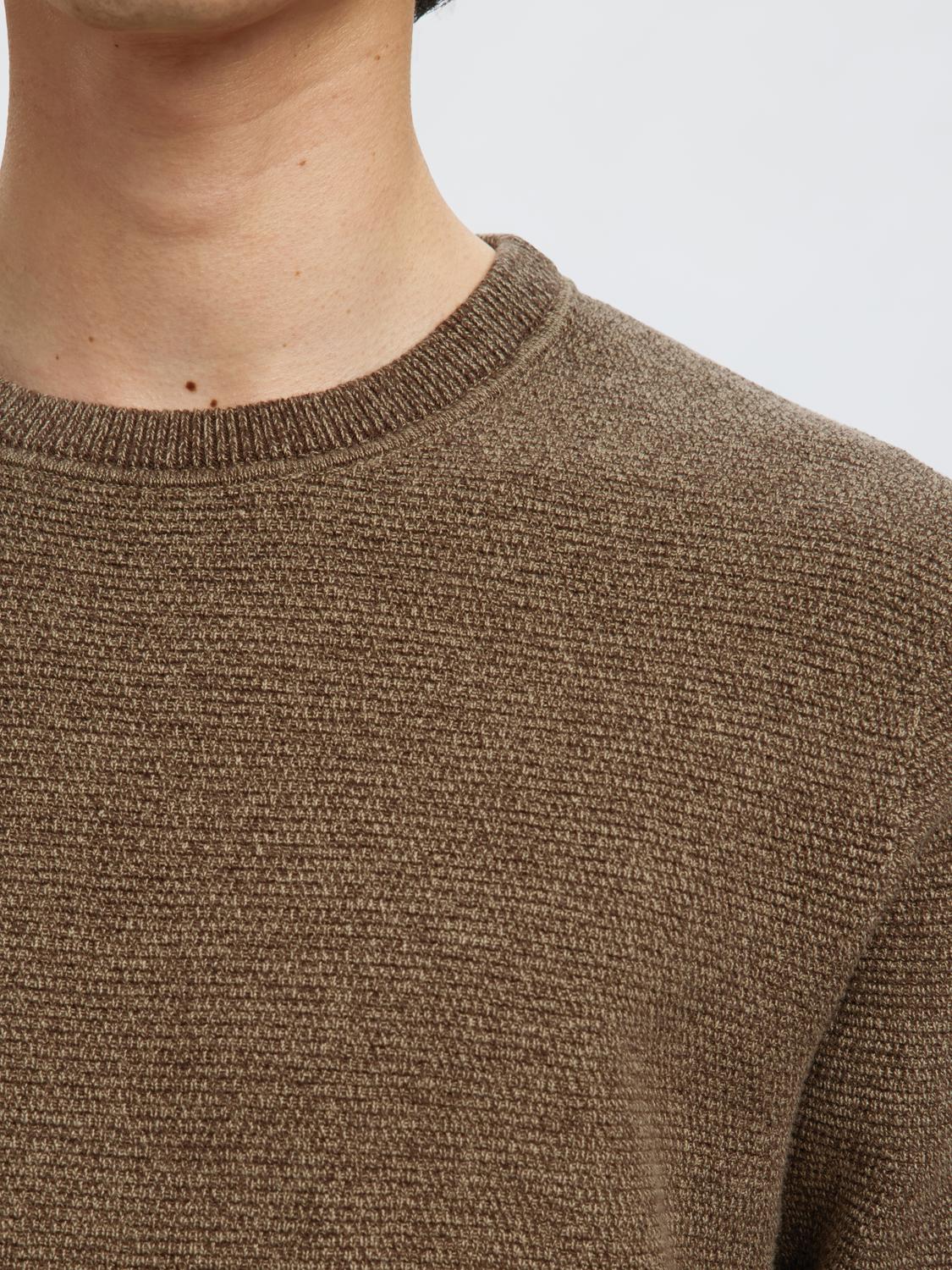 Slhross Ls Knit Structure Crew Neck Noos
