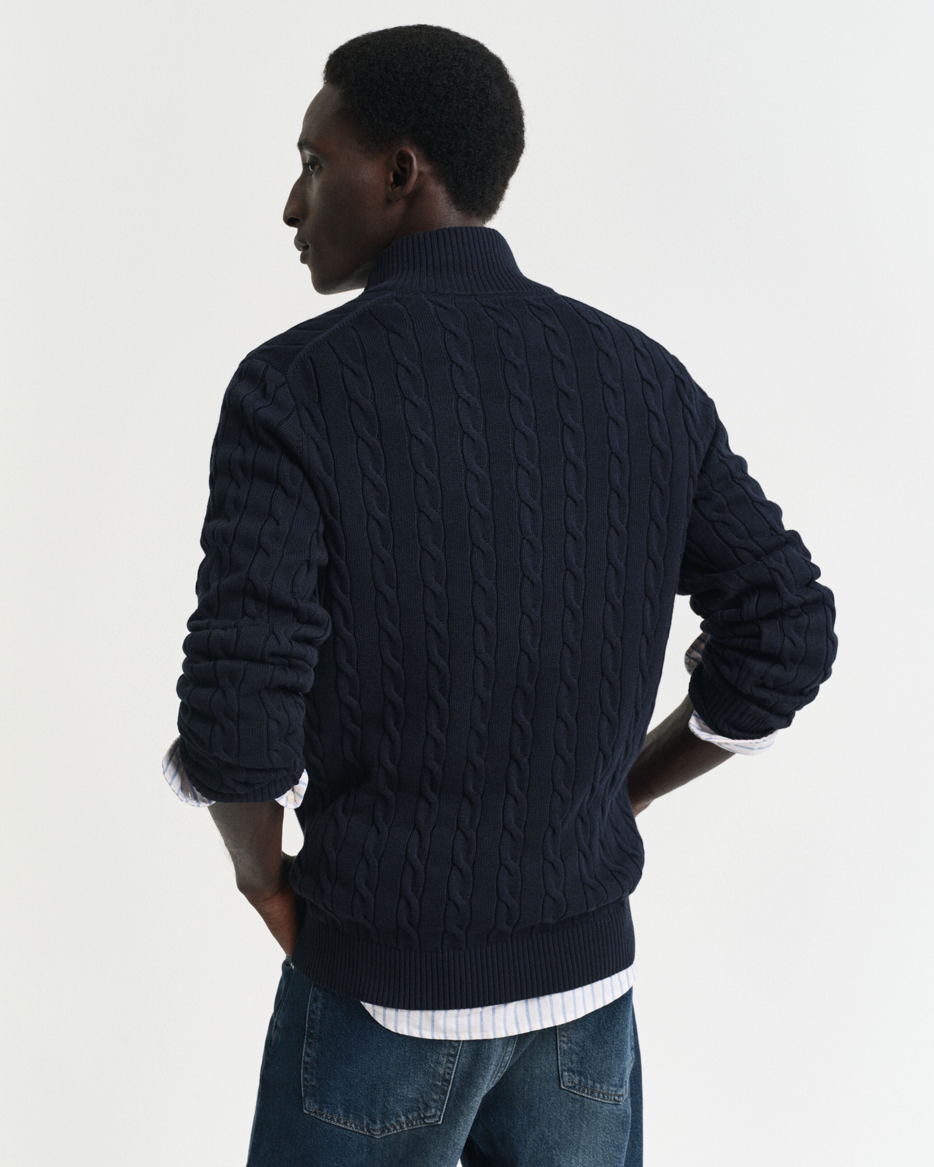 STRIK - Kabel Strik Half Zip -  - Hr Ravn