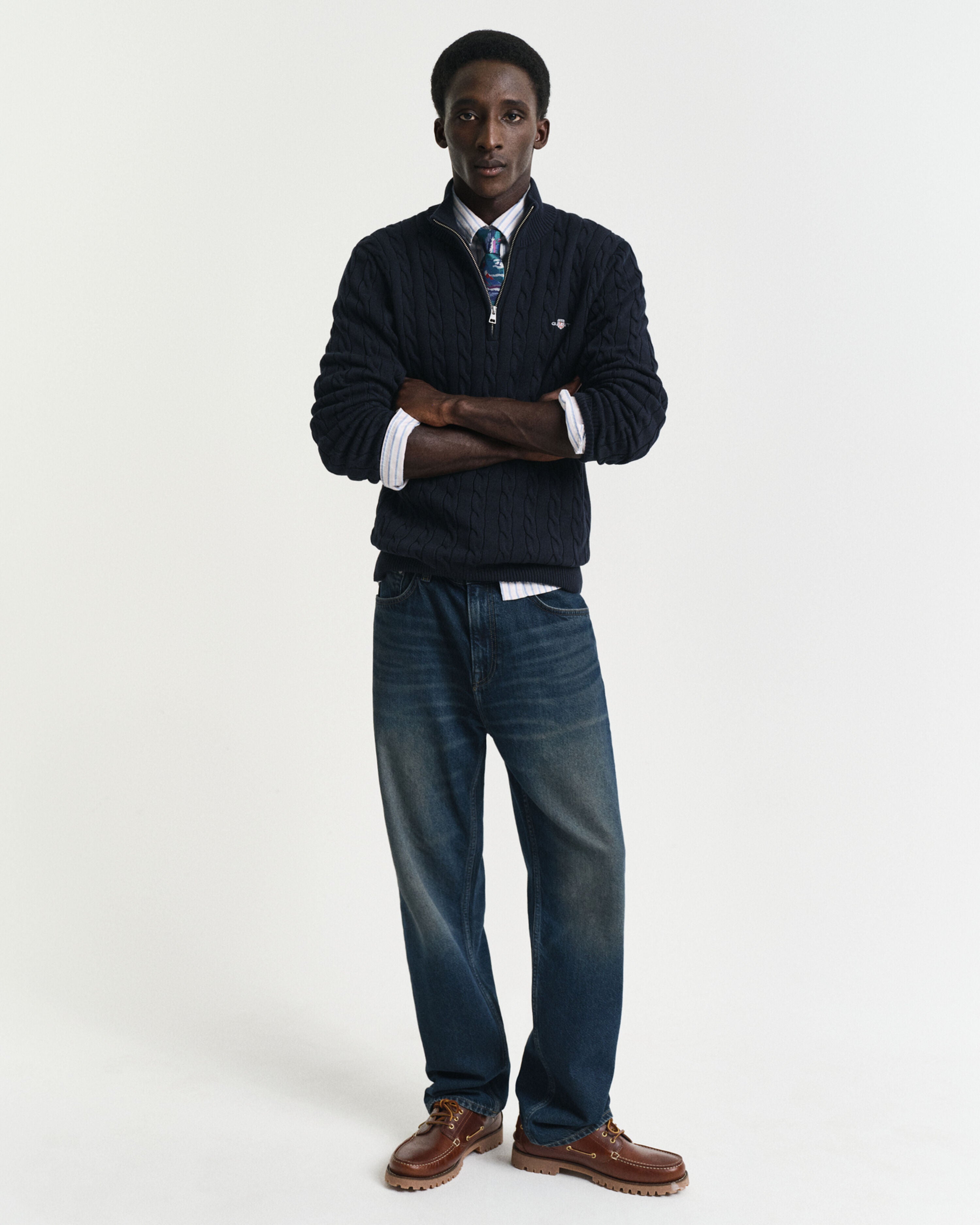 STRIK - Kabel Strik Half Zip -  - Hr Ravn