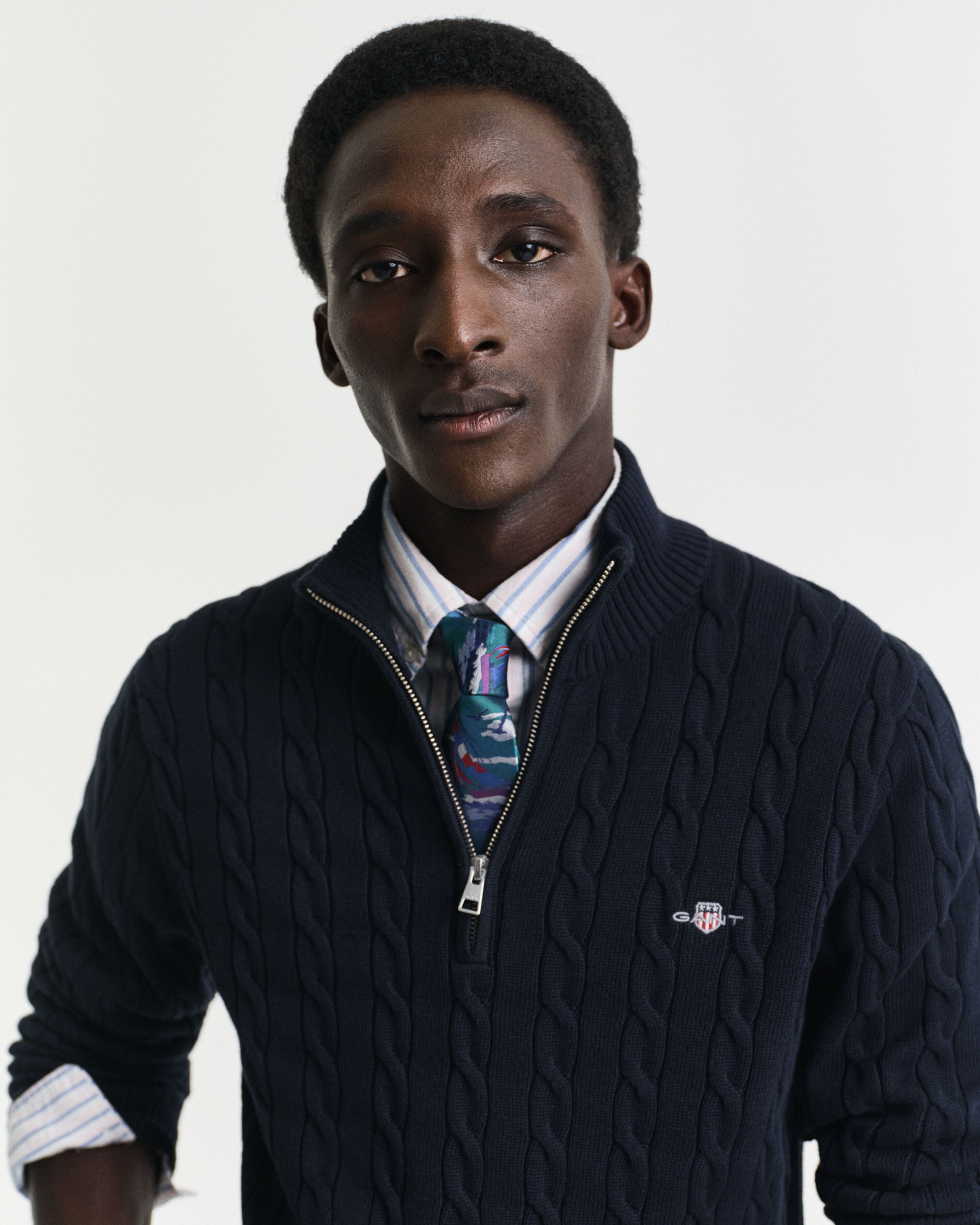 STRIK - Kabel Strik Half Zip -  - Hr Ravn