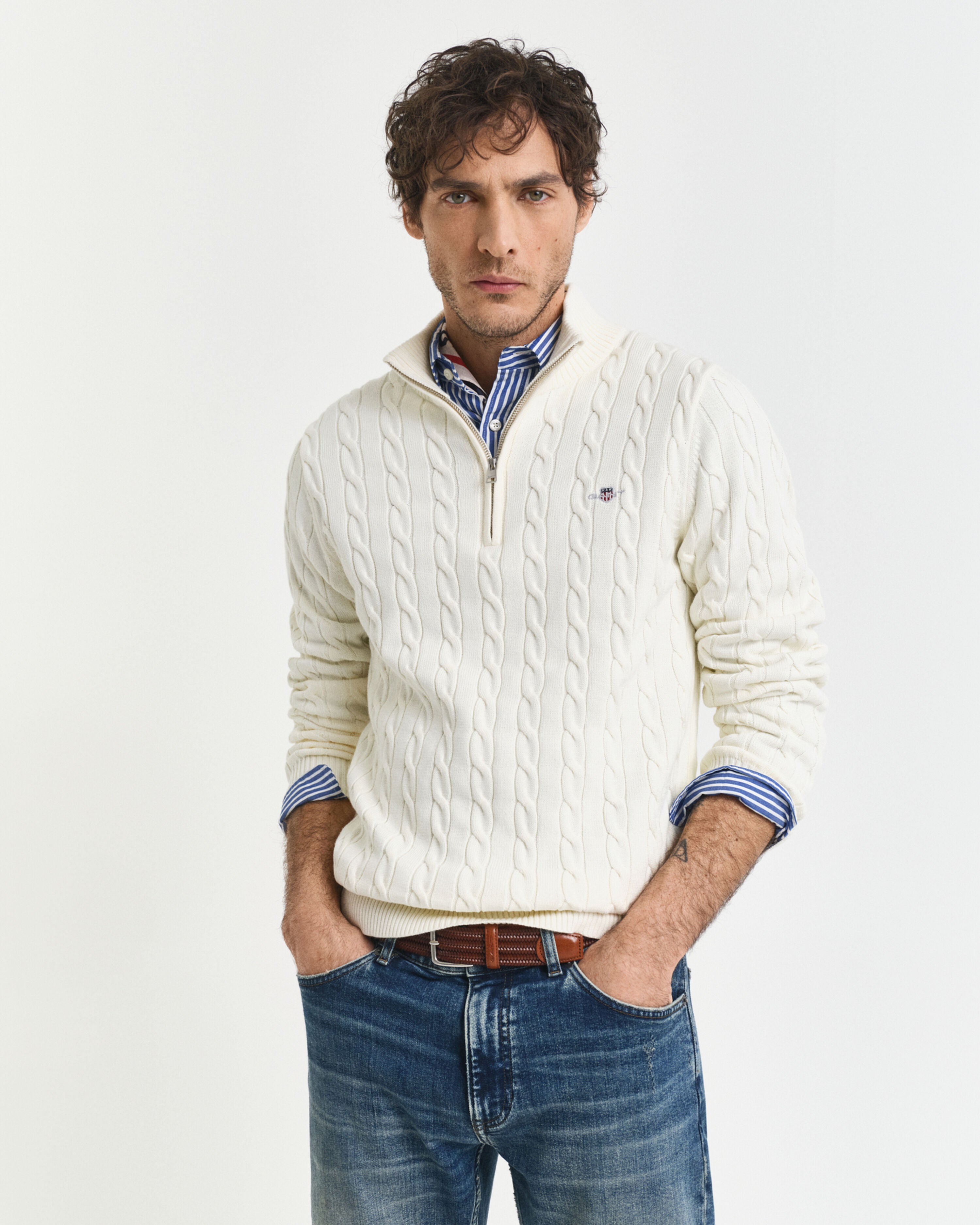 Kabel Strik Half Zip