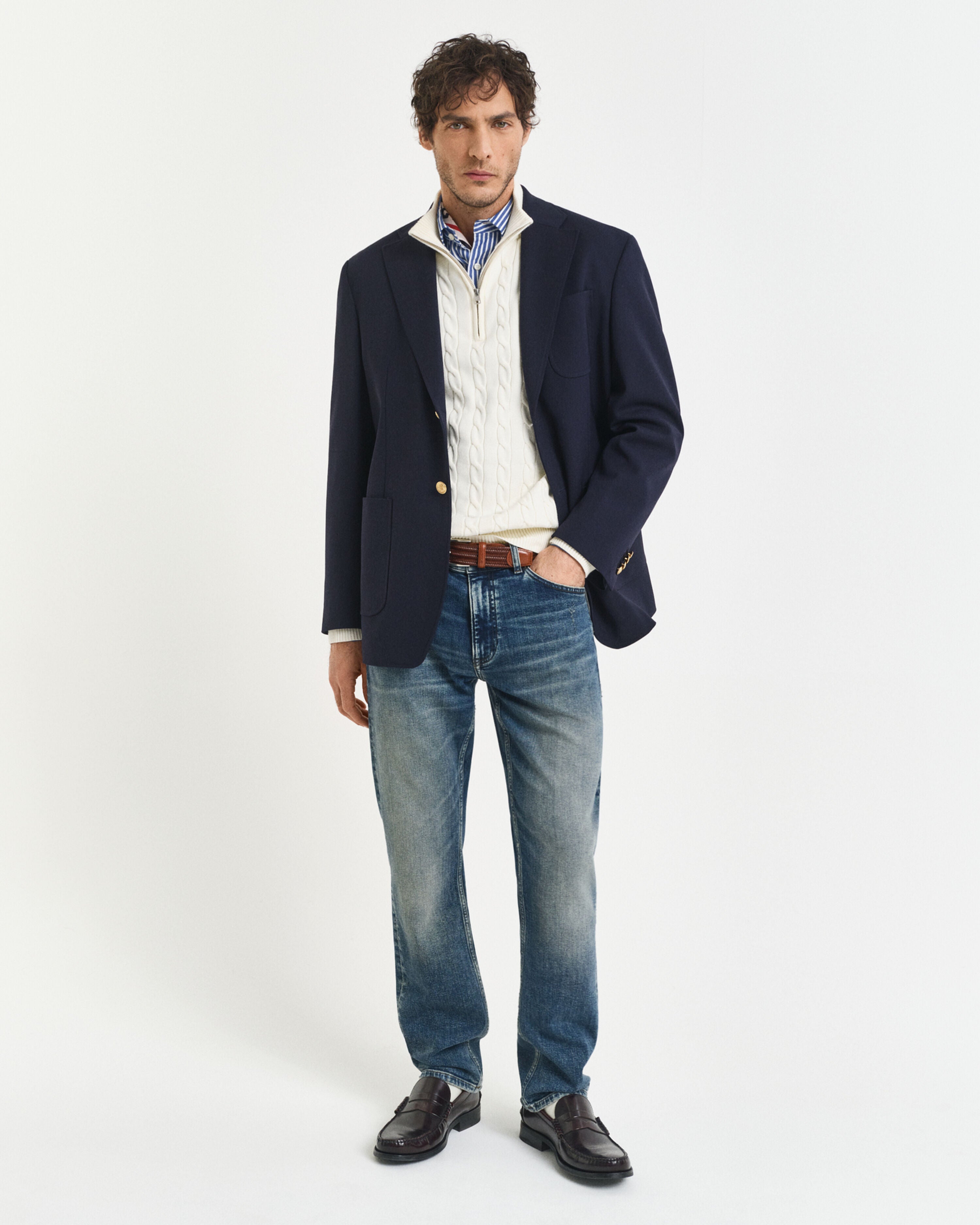 STRIK - Kabel Strik Half Zip -  - Hr Ravn