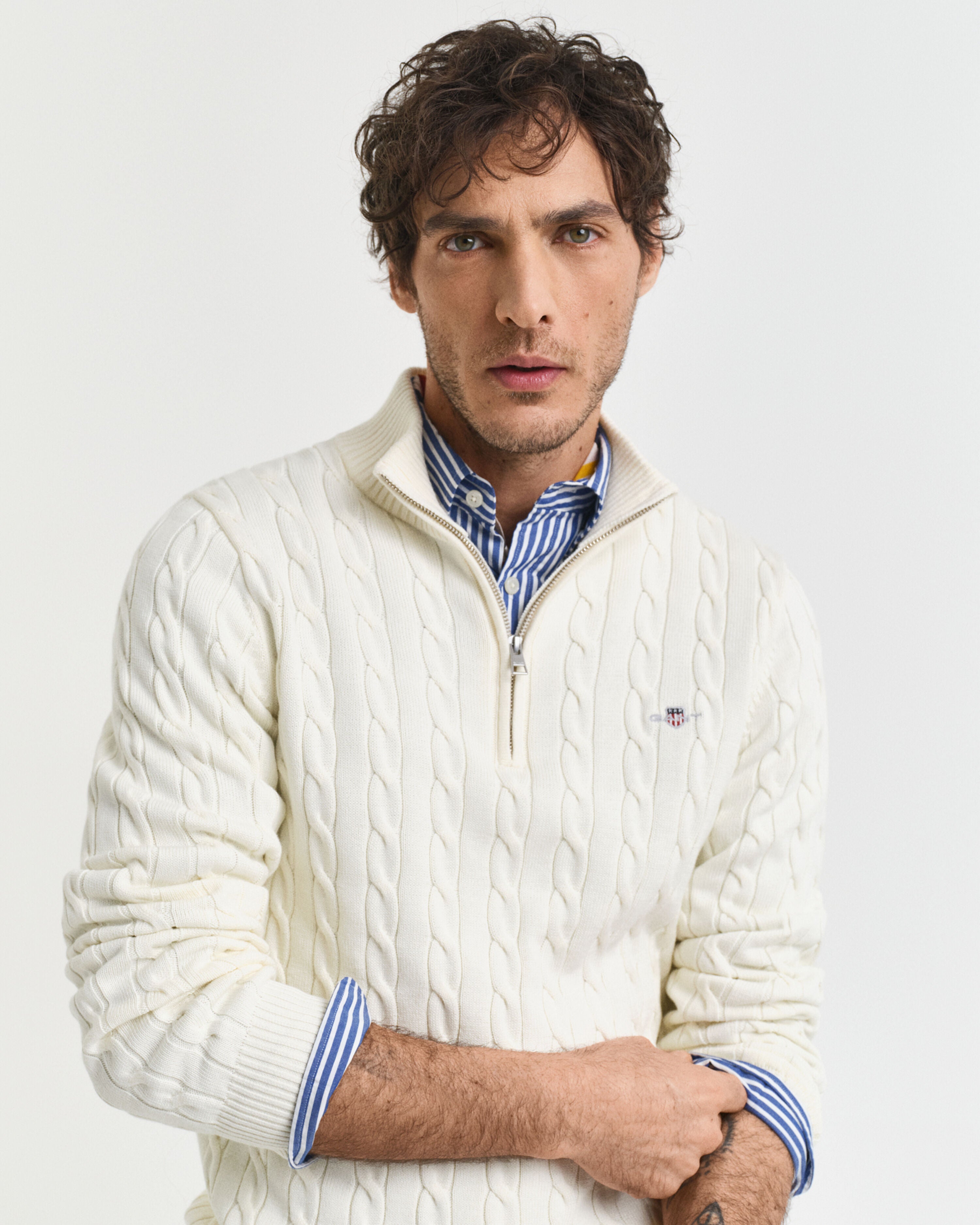 STRIK - Kabel Strik Half Zip -  - Hr Ravn