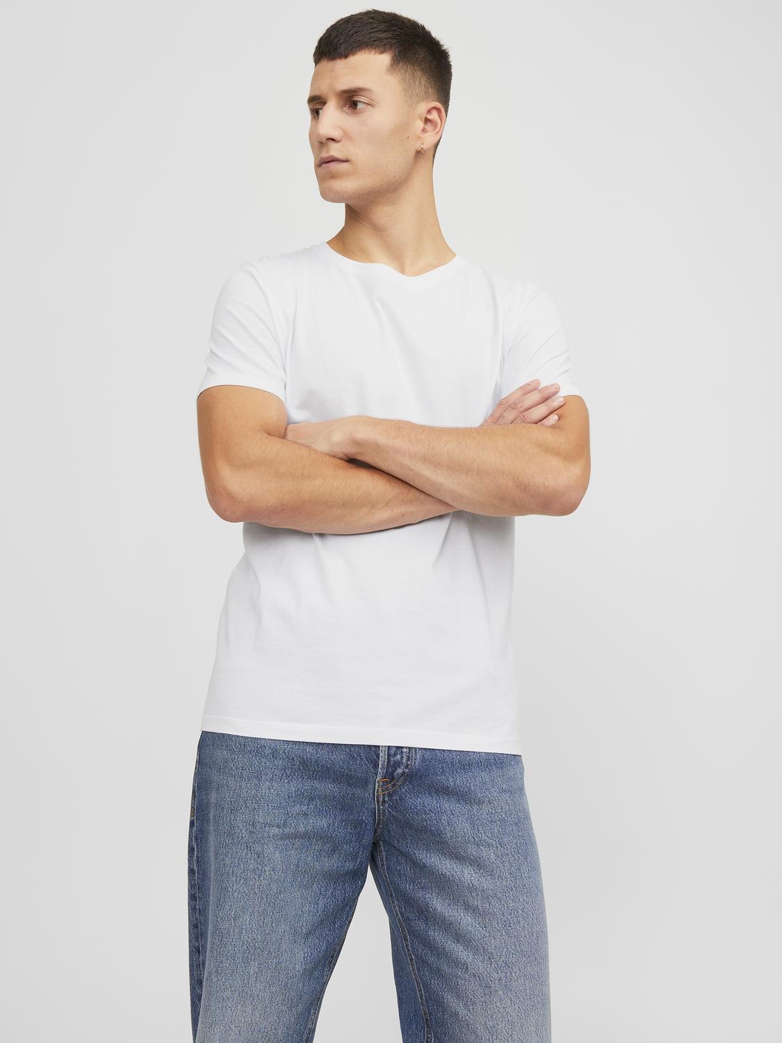 T-shirts - Jjeorganic Basic Tee Ss O-Ne 5Pk Mp Noos -  - Hr Ravn