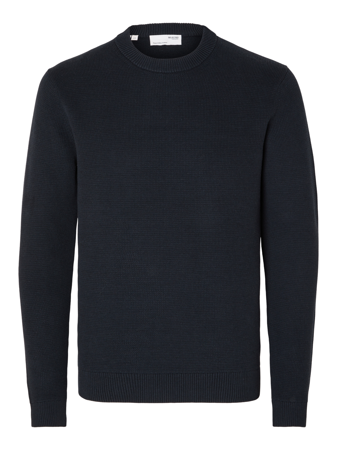 STRIK - Slhdane LS Knit Structure Crew Neck -  - Hr Ravn