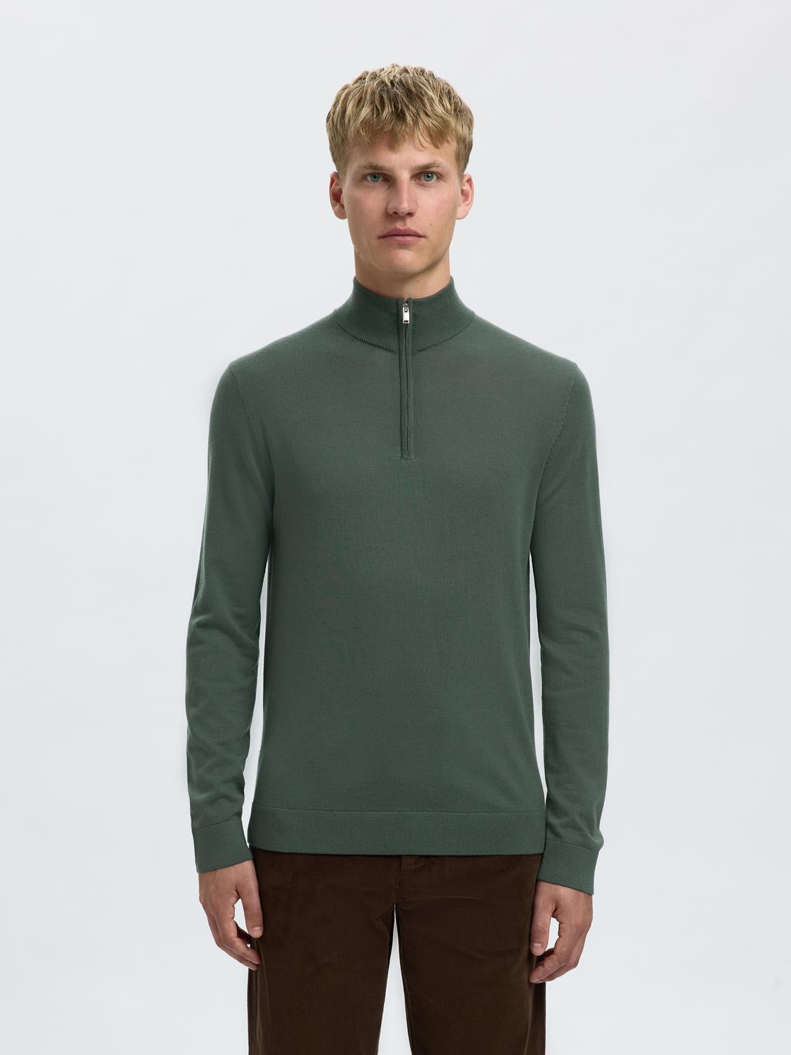 STRIK - Slhtray Ls Knit Merino Half Zip Noos -  - Hr Ravn