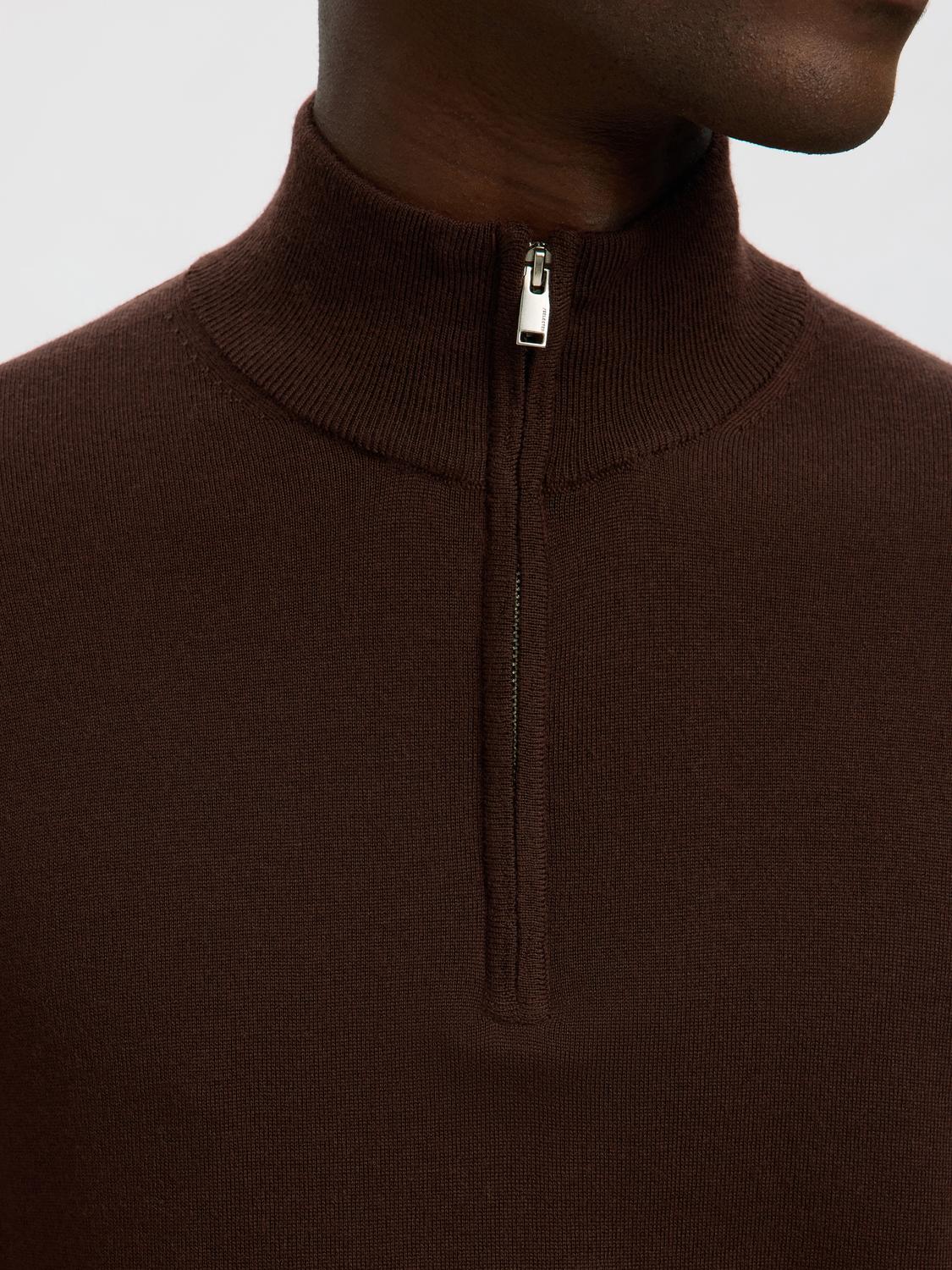 STRIK - Slhtray Ls Knit Merino Half Zip Noos -  - Hr Ravn