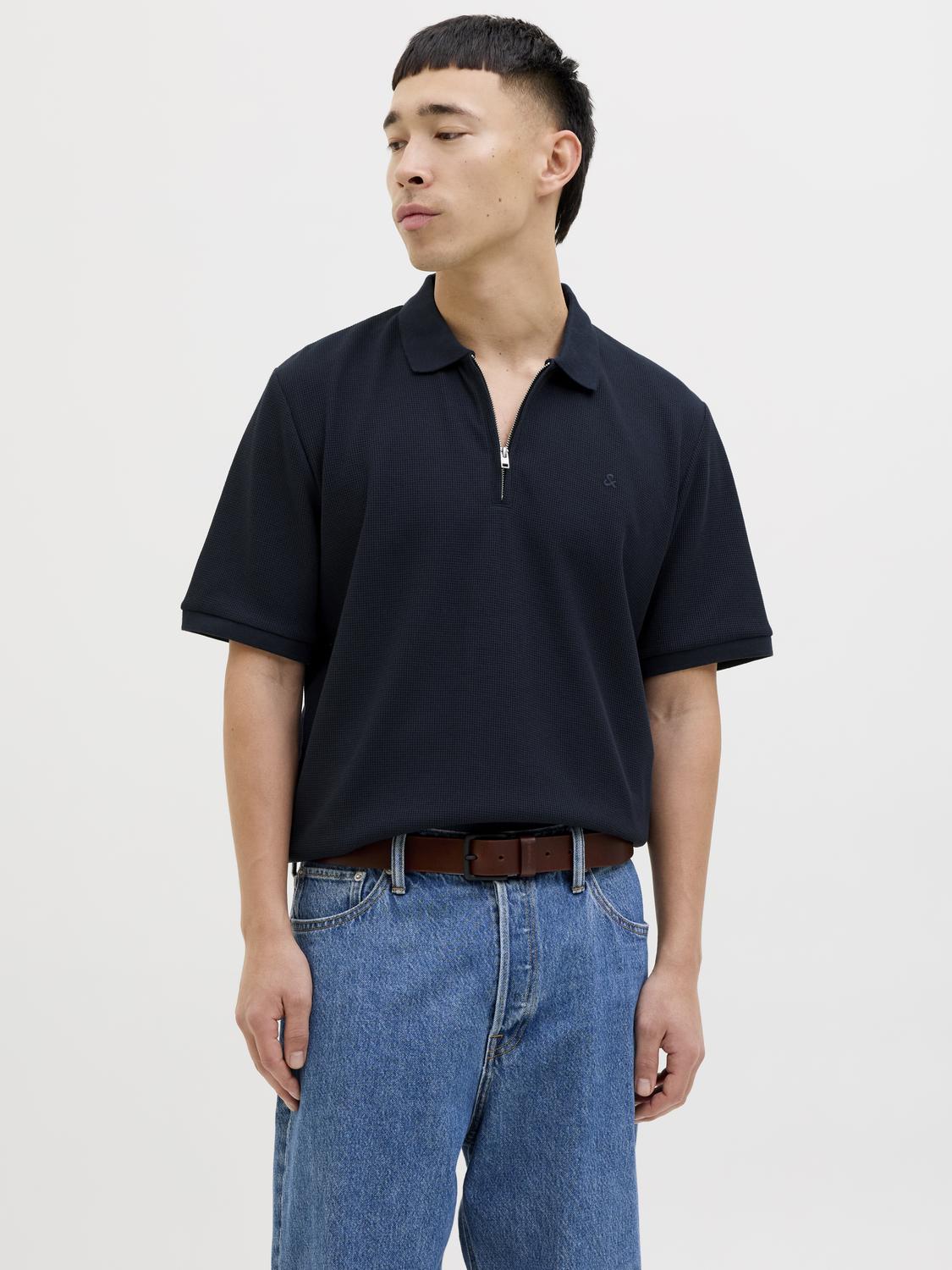 POLO - Jjeaustin Zip Polo Ss Noos -  - Hr Ravn