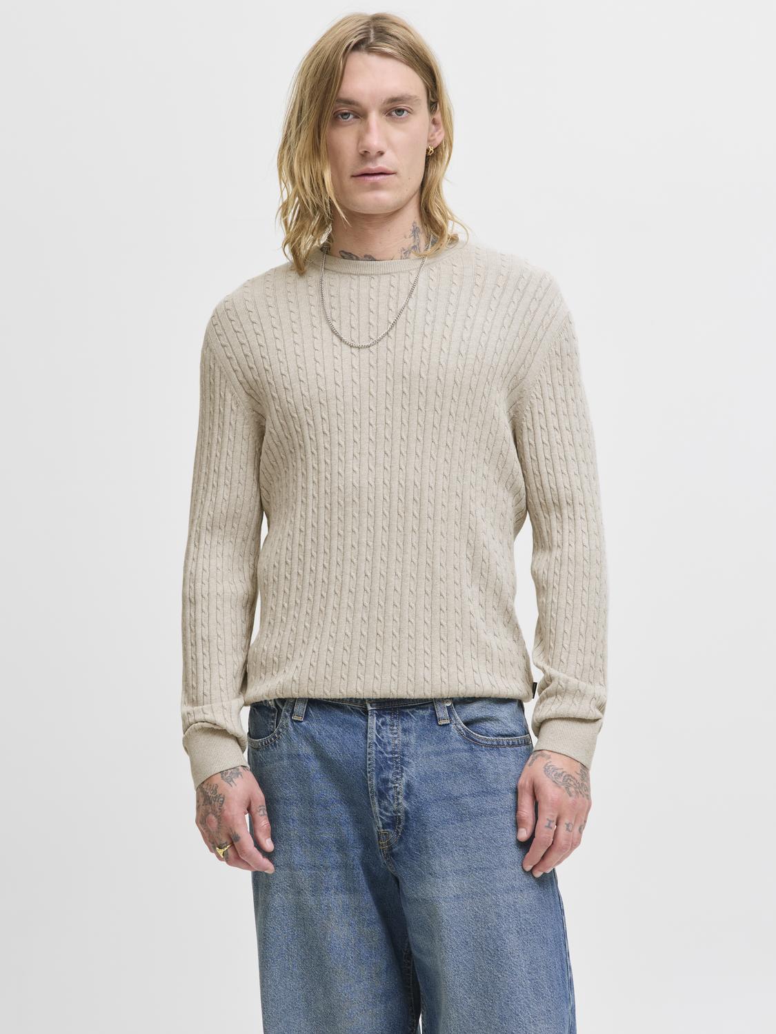 STRIK - Jjeemil Knit Cable Crew Neck Noos -  - Hr Ravn