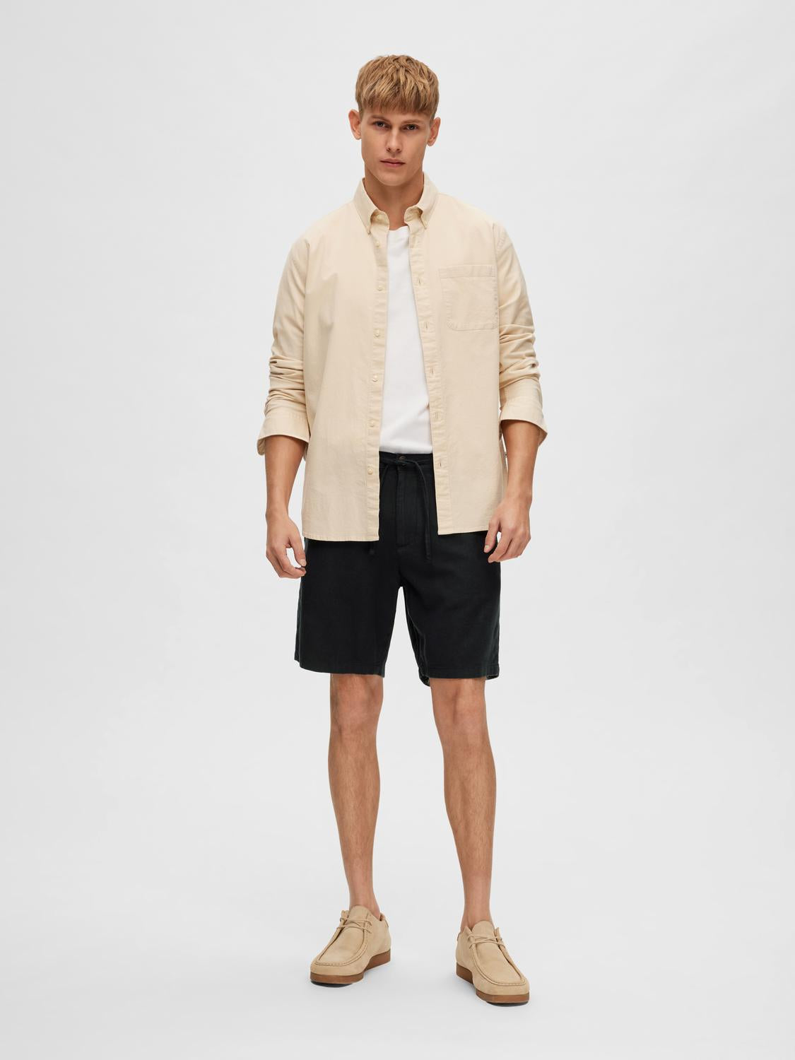 SHORTS - Slhregular-Brody Linen Bld Shorts Noos -  - Hr Ravn