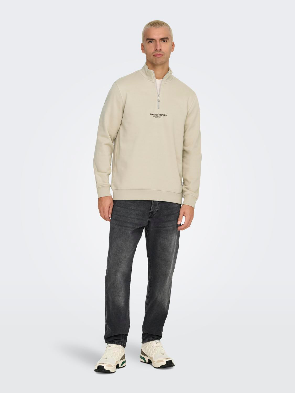 Onscurated Reg Half Zip Sweat Noos