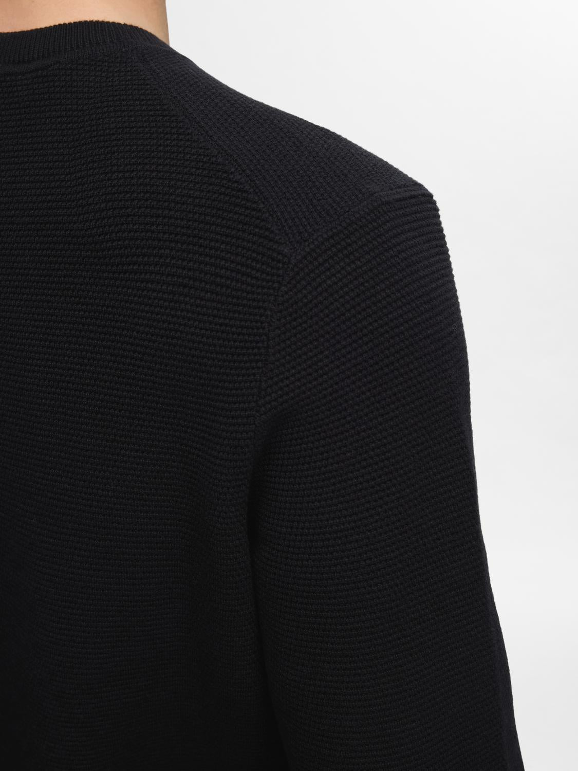 Pullovers - Slhross Ls Knit Structure Crew Neck Noos -  - Hr Ravn