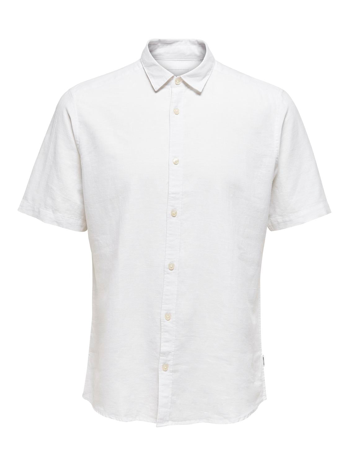 KORTE SKJORTER - Onscaiden Life Ss Solid Linen Blend Noos -  - Hr Ravn