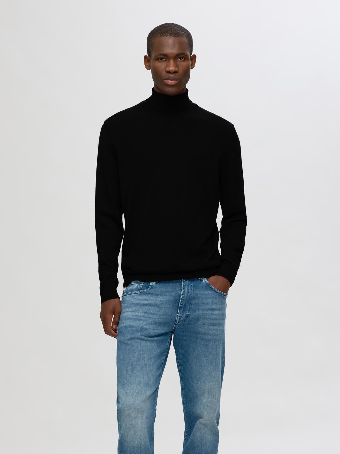 Pullovers - Slhtray Ls Knit Merino Roll Neck Noos -  - Hr Ravn