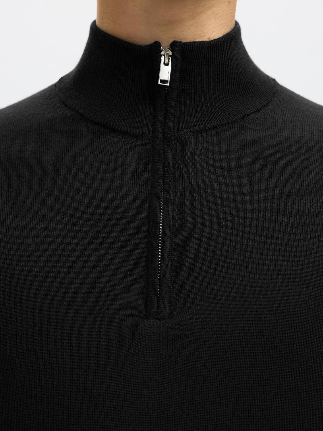 STRIK - Slhtray Ls Knit Merino Half Zip Noos -  - Hr Ravn